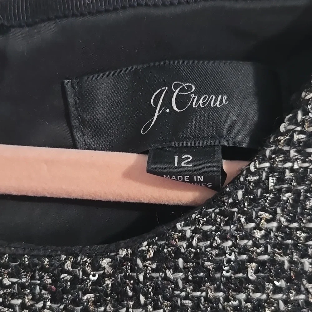 J. Crew Black and Silver Tweed Dress